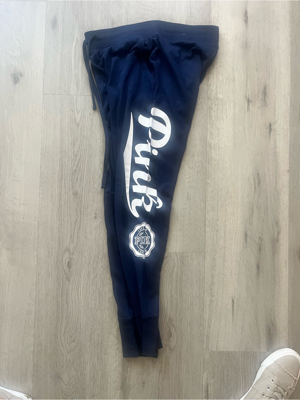PINK Victoria's Secret Navy Sweat Joggers with White Logo